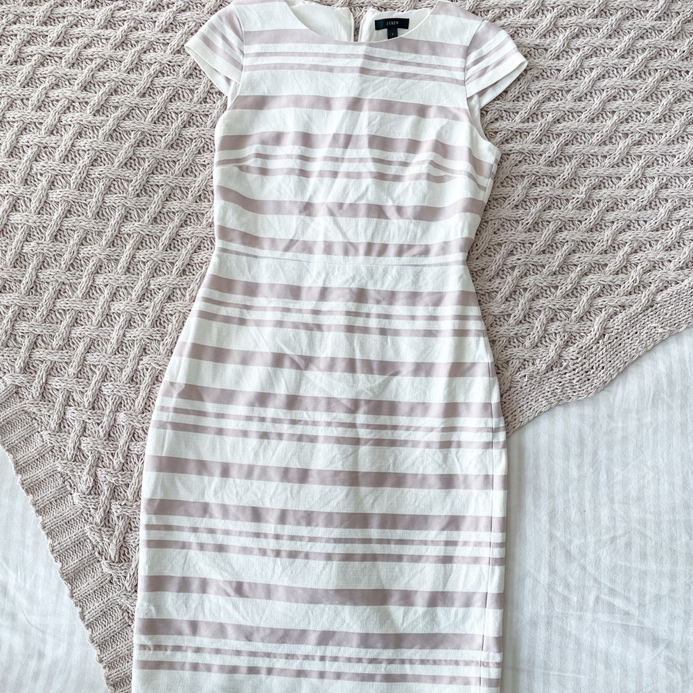 J. Crew Blush Stripe Suiting Dress